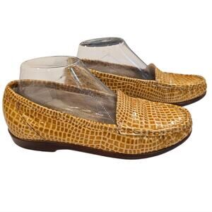 SAS Tripad Simplify Caramel Croc Pattern Women's Slip On Loafer Shoes Size 7.5 M